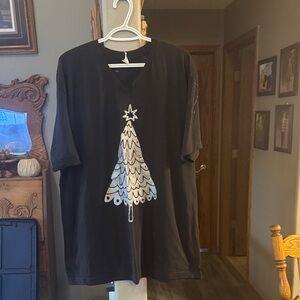 Tultex Black T-Shirt with Silver Graphic